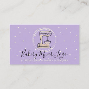 Tarjeta De Visita Panadería pastelería pastelería lindo morado