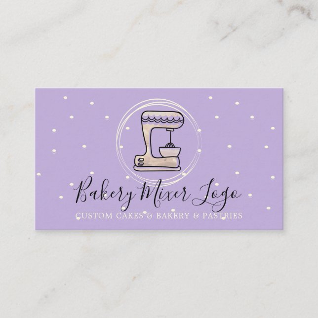 Tarjeta De Visita Panadería pastelería pastelería lindo morado (Anverso)