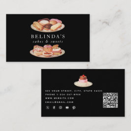 Tarjeta De Visita Panadería pasteles dulces haciendo QR Código Medio