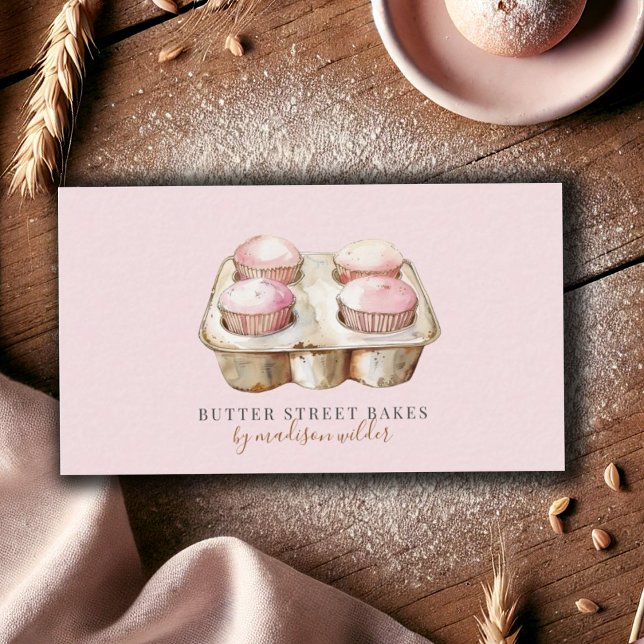Tarjeta De Visita Panadería Pastry Watercolor Baker (Subido por el creador)