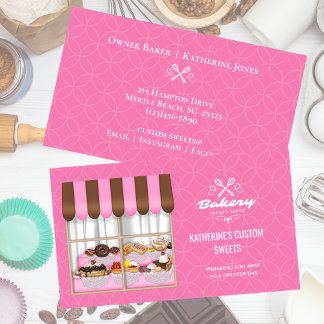 Tarjeta De Visita Panadería Pastry White Business Cards