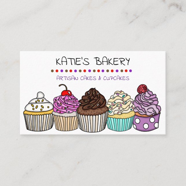 Tarjeta De Visita Panadería personalizada | Cuadros caprichosos (Anverso)