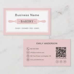 Tarjeta De Visita Panadería Personalizada Rosa