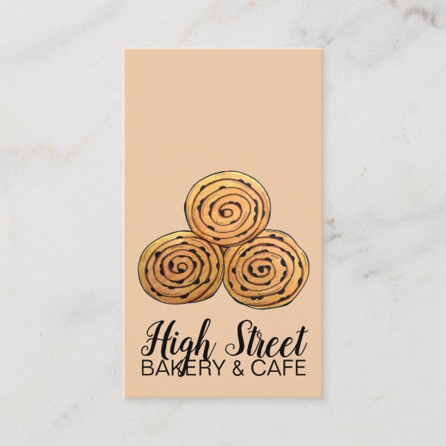 Tarjeta De Visita Panadería Rollería De Buns Chelsea Horneada Casera (Anverso)