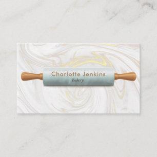 Tarjeta De Visita Panadería Rolling Pin Pastry Chef Marble Swirls