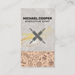 Tarjeta De Visita Panadería   Rolling Pins   Ilustraciones de pastel