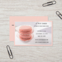 Tarjeta De Visita Panadería rosa Baker Pastry Chef Macarons rosados