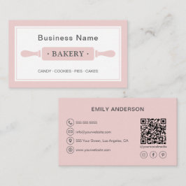 Tarjeta De Visita Panadería rosa personalizada
