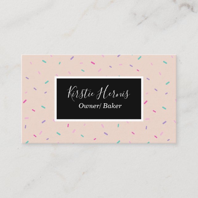 Tarjeta De Visita Panadería rosa Rubor Pastry Chef Moderno (Anverso)