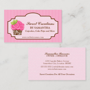Tarjeta De Visita Panadería rosada elegante de la magdalena