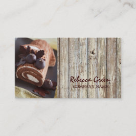 Tarjeta De Visita panadería rústica de la torta de chocolate del