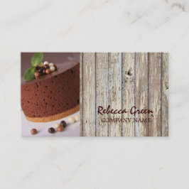 Tarjeta De Visita panadería rústica de la torta de chocolate del