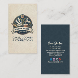 Tarjeta De Visita Panadería Rústica Pastelería Postre Dulce Tienda d