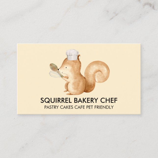 Tarjeta De Visita Panadería Squirrel (Anverso)