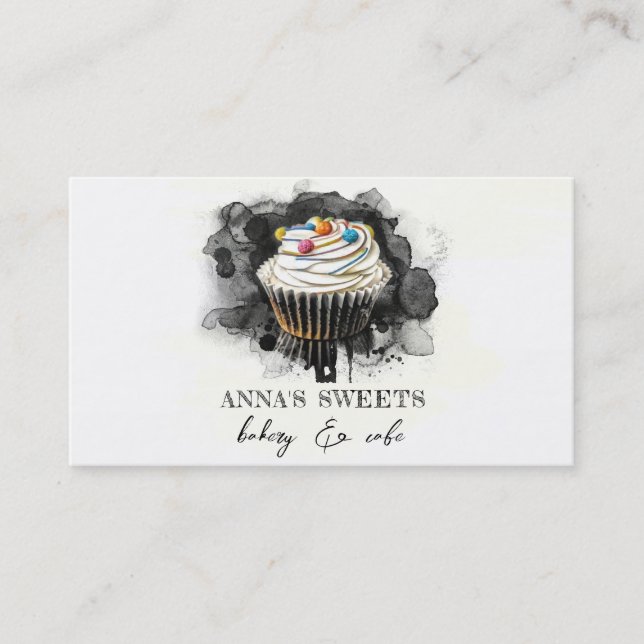 Tarjeta De Visita *~* Panadería Sweet Shop 3 QR Social Media (Anverso)
