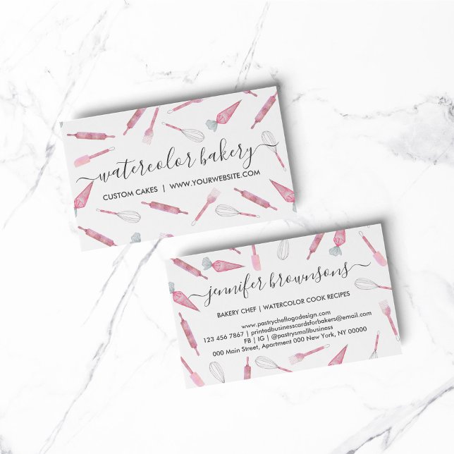 Tarjeta De Visita Panadería Utensils casera (Bakery Utensils Homemade Business Card)