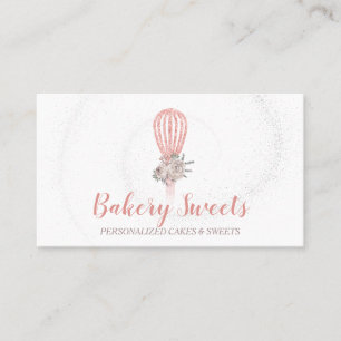 Tarjeta De Visita Panadería Whisk Brillo Logo Panadería Casera