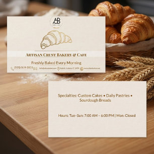 Tarjeta De Visita Panadería y Café de Repostería Personalizada Elega