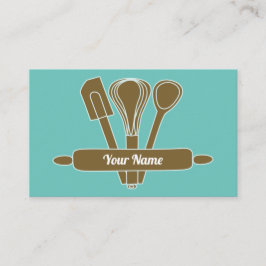 Tarjeta De Visita panadero de cocinero de personalizable verde azula