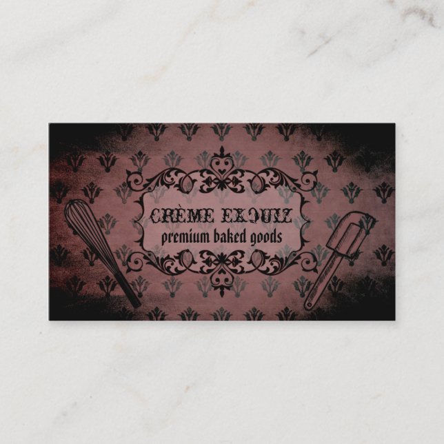 Tarjeta De Visita panadero elegante de la panadería de la hornada (Anverso)