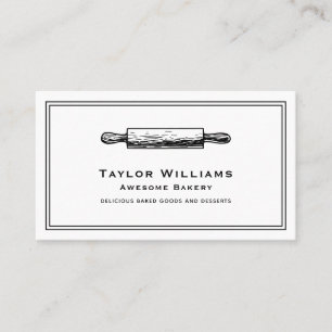 Tarjeta De Visita Panadero Pastelero Repostería Pan Rodillo de Amasa