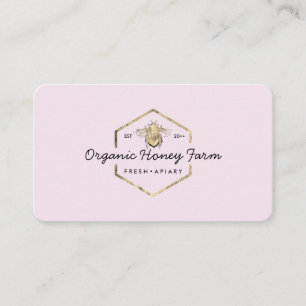Tarjeta De Visita Panal de abeja bumble abeja rosa oro Apiarist