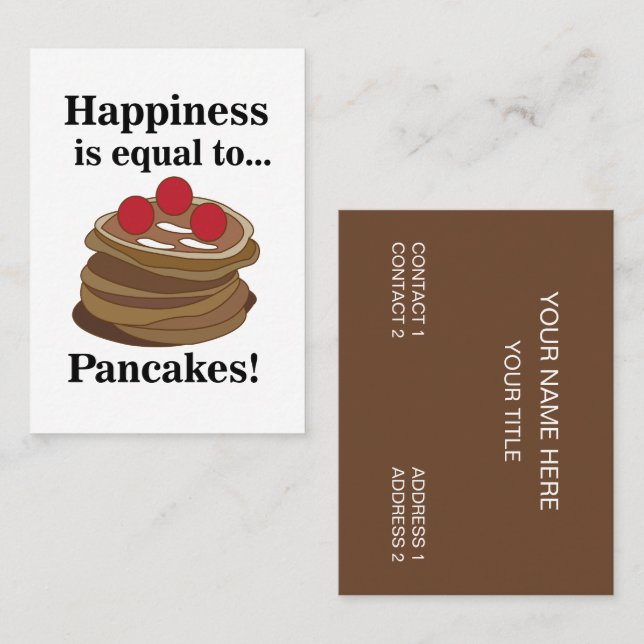 Tarjeta De Visita Pancakes Breakfast Food Restaurant (Anverso / Reverso)