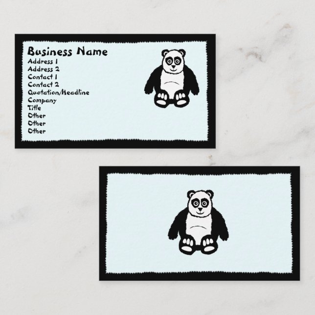 Tarjeta De Visita Panda Business Cards (Anverso / Reverso)