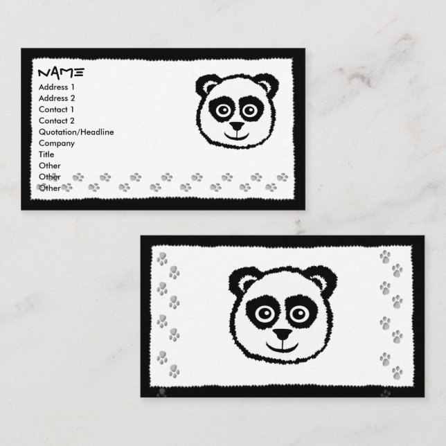 Tarjeta De Visita Panda Business Cards (Anverso / Reverso)