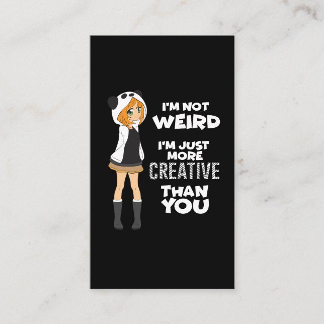 Tarjeta De Visita Panda linda de la fan del animado de Kawaii del (Anverso)