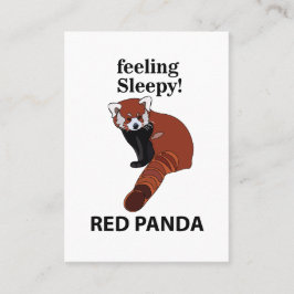 Tarjeta De Visita Panda Rojo Sensándose Sleepy Funny Panda Rojo