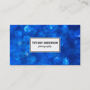 Tarjeta De Visita Panel blanco de Blue Bokeh