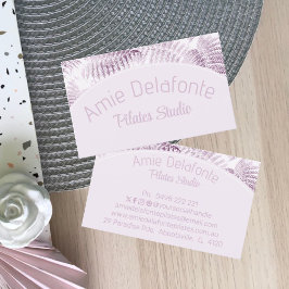 Tarjeta De Visita Panel curvo de helechos rosados de sereno exuberan