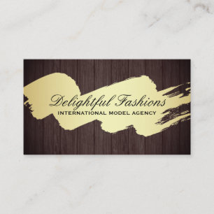 Tarjeta De Visita Panel de madera cepillado de oro