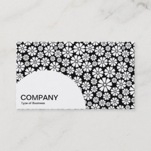 Tarjeta De Visita Panel de semicírculo - 8 Petals - Blanco sobre neg