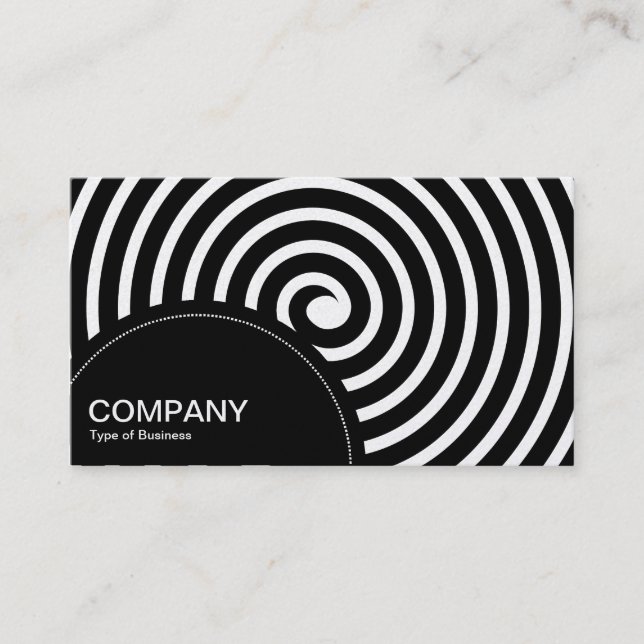 Tarjeta De Visita Panel de semicírculo (puntos) - Negro espiral (pla (Anverso)