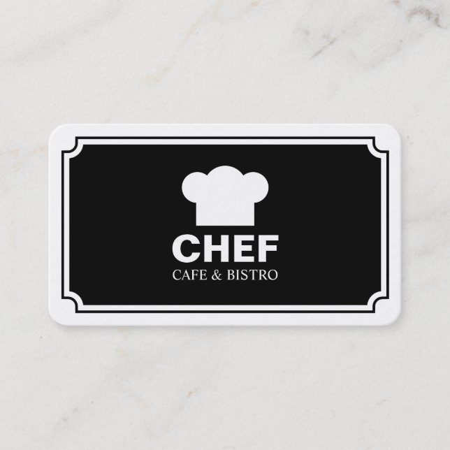 Tarjeta De Visita Panel elegante - Negro (cáscara de huevo) (Anverso)