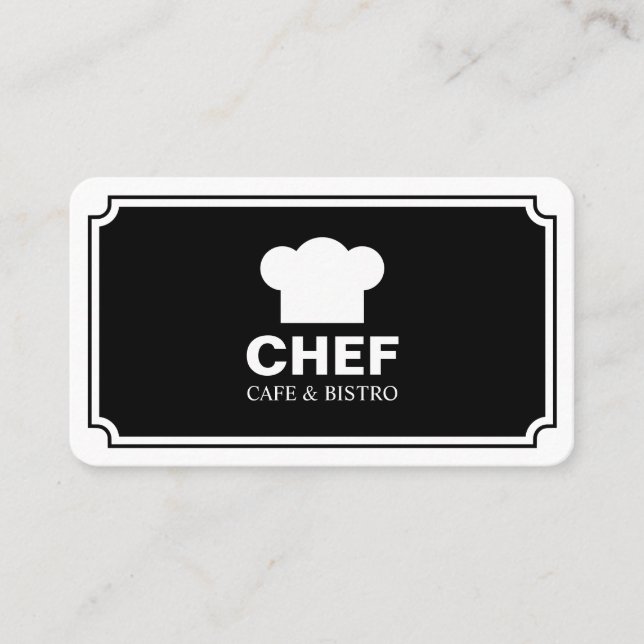 Tarjeta De Visita Panel elegante - Negro (cáscara de huevo) (Anverso)