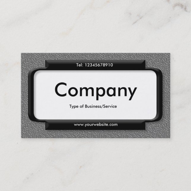 Tarjeta De Visita Panel elegante - Textura Grabado en relieve gris m (Anverso)