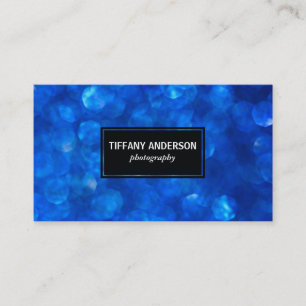 Tarjeta De Visita Panel negro de Blue Bokeh