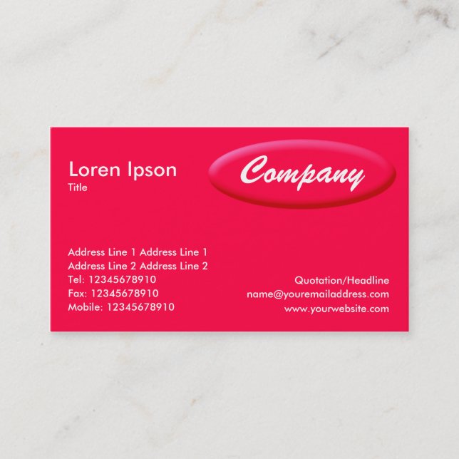 Tarjeta De Visita Panel Oval - Crmsom (Anverso)