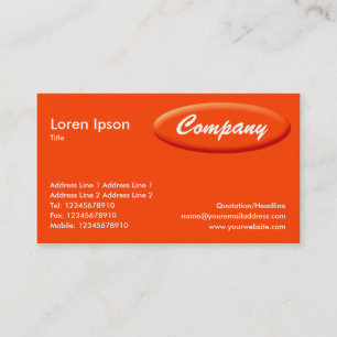 Tarjeta De Visita Panel Oval - Naranja