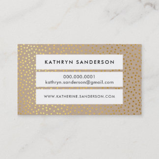 Tarjeta De Visita PANEL POLKA DOT CONFETTI spot kraft oro moderno