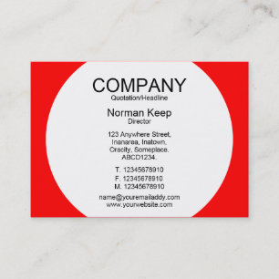 Tarjeta De Visita Panel redondo - Blanco con rojo FF000