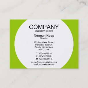 Tarjeta De Visita Panel redondo - Blanco con verde 99CC00