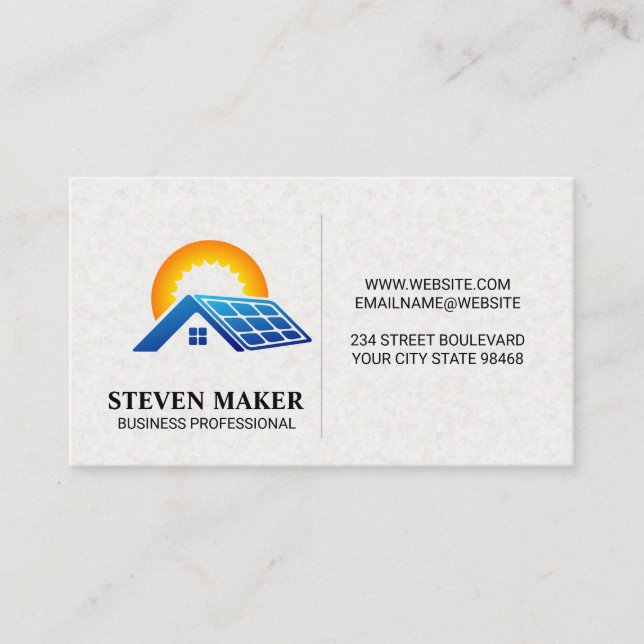 Tarjeta De Visita Panel solar en techo | Energía solar (Anverso)