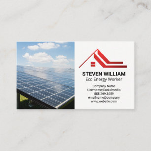Tarjeta De Visita Panel Solar Energía Potencia Hogar