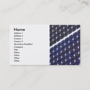Tarjeta De Visita Panel solar, Nombre, Dirección 1, Dirección 2, Con