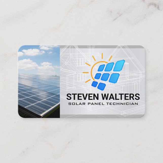 Tarjeta De Visita Panel Solar | Tecnología de IA  (Anverso)