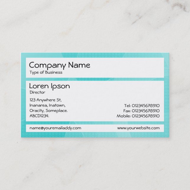 Tarjeta De Visita Paneles - Curvas de cian (Anverso)